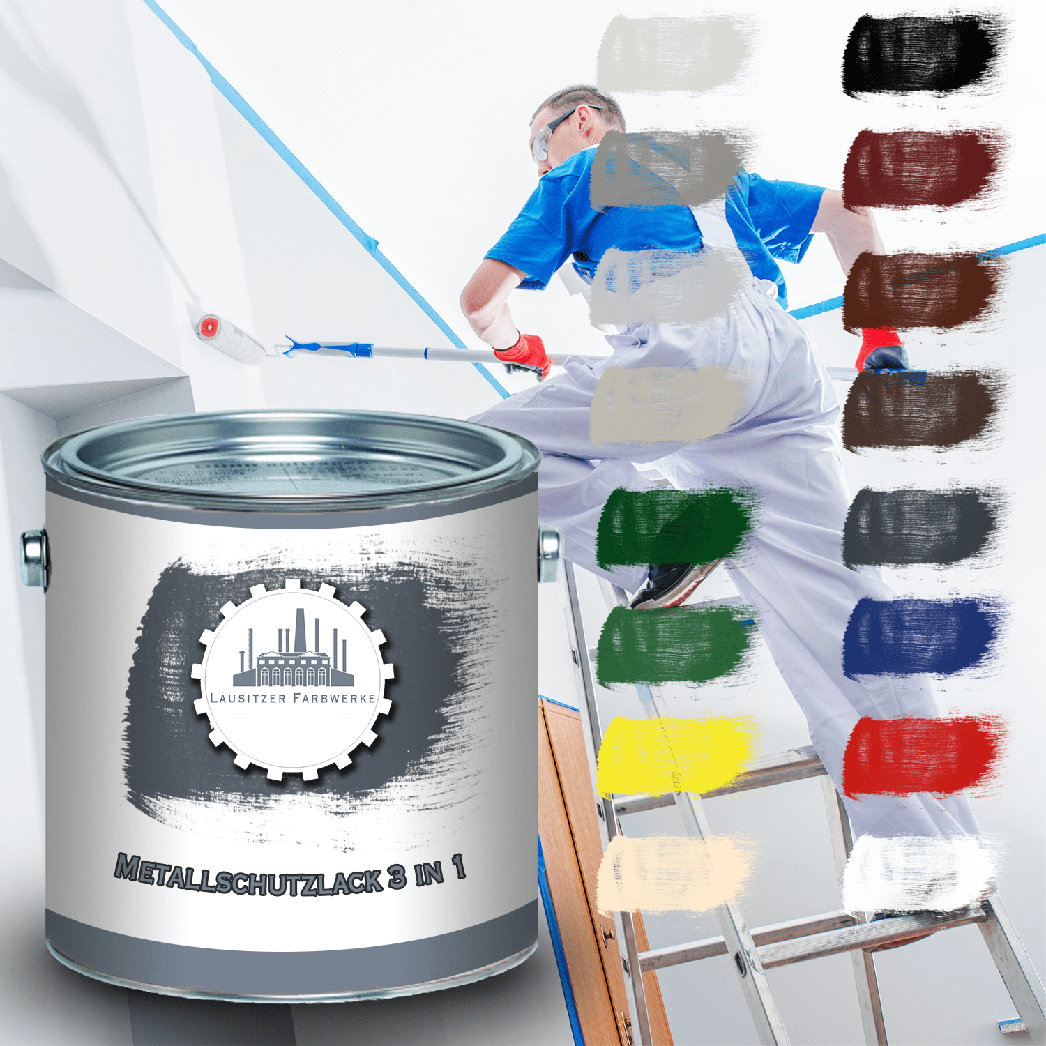 Lausitzer Farbwerke Metallschutzlack 3 in 1 - traditionell - Lausitzer Farbwerke