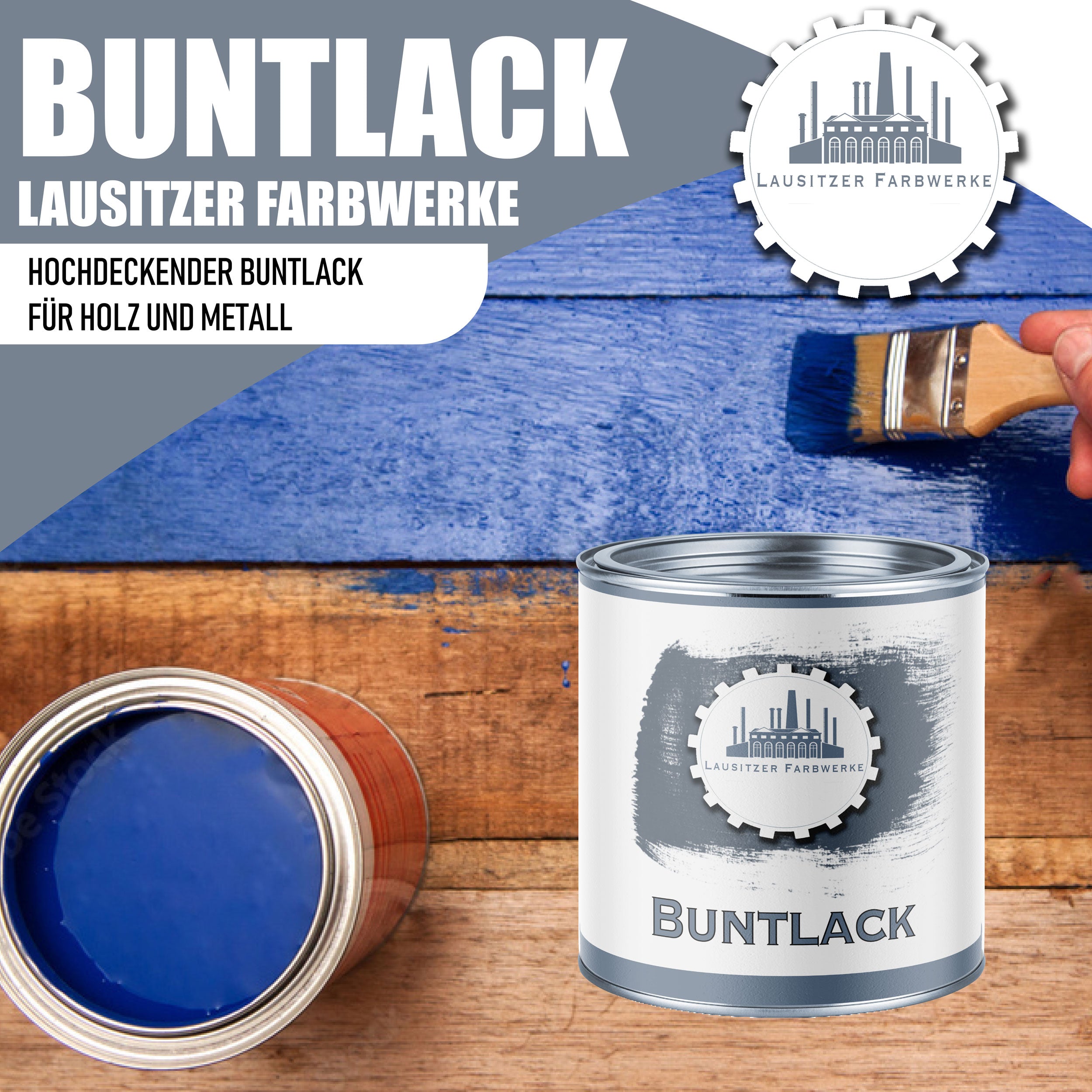 Buntlack RAL 5007 Brillantblau- Holzlack Holzfarbe Metallfarbe Lausitzer Farbwerke