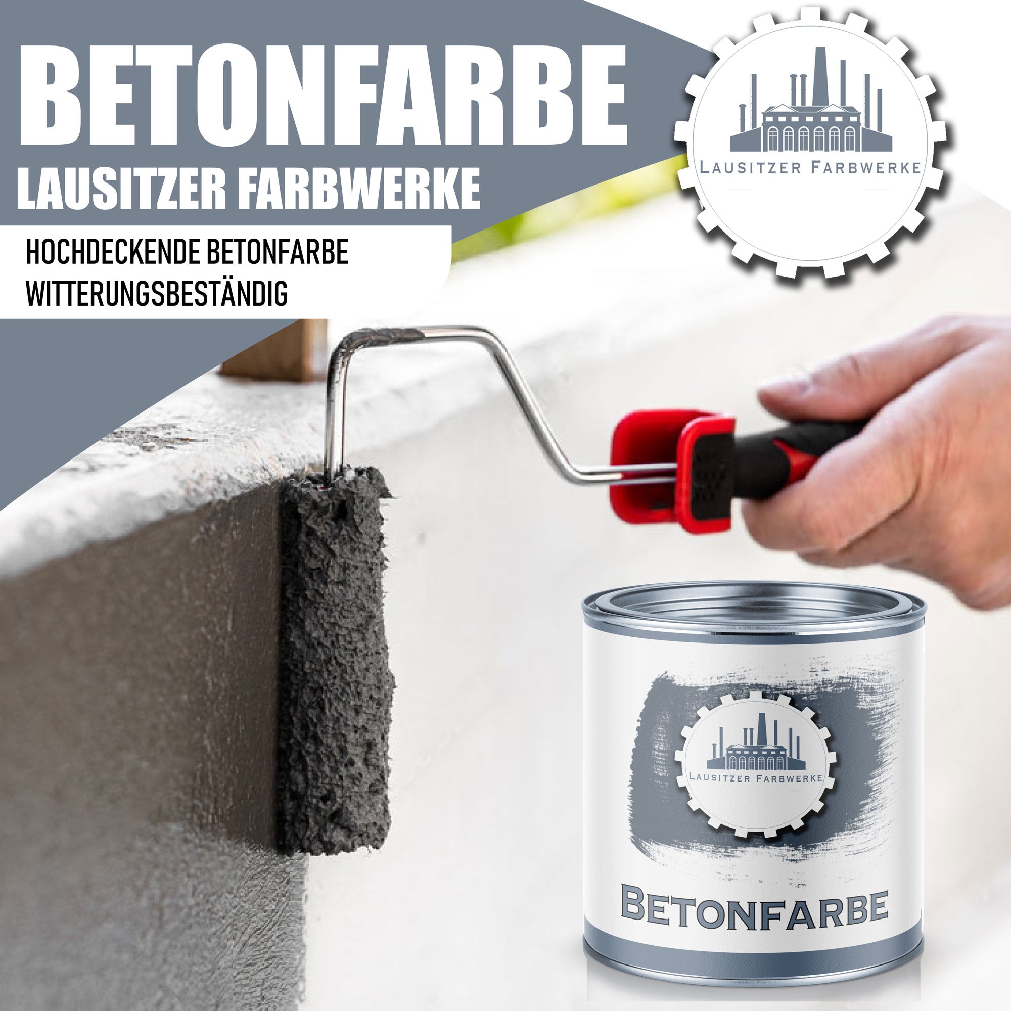 Lausitzer Farbwerke Betonfarbe mit Lackierset (X300) & Verdünnung (1 L) - 30% Sparangebot - Lausitzer Farbwerke