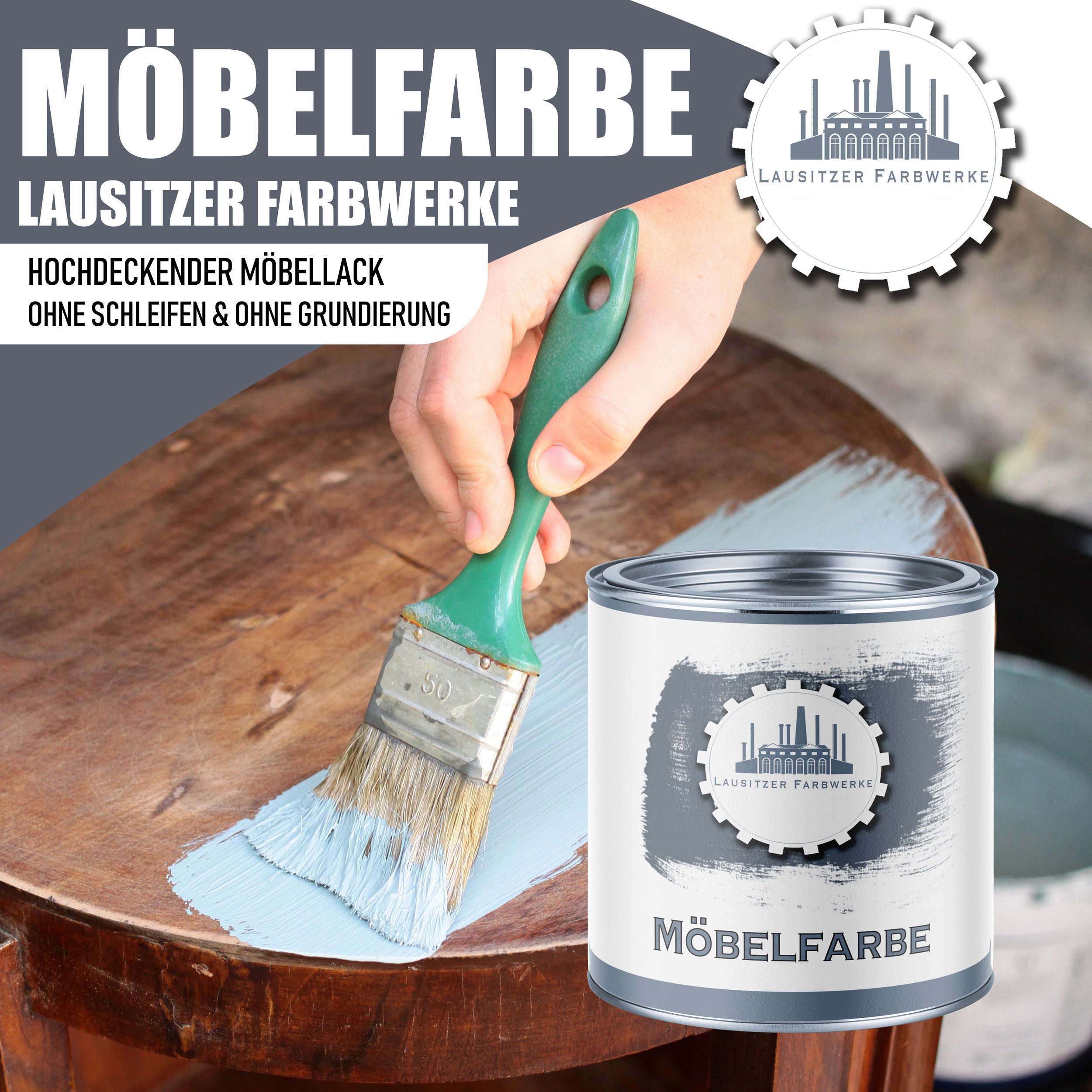 Möbelfarbe RAL 1021 Rapsgelb ohne Schleifen - Möbellack Gelb Lausitzer Farbwerke - Lausitzer Farbwerke